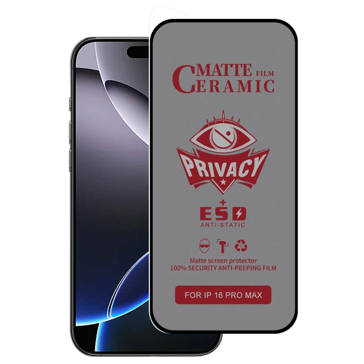 For iPhone 16 Pro Max Full Coverage Frosted Privacy Ceramic Film - free shipping - PMC Jewellery - Order now!