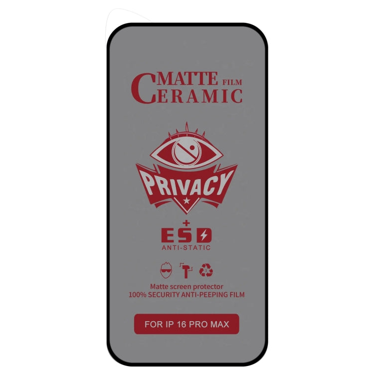 For iPhone 16 Pro Max Full Coverage Frosted Privacy Ceramic Film - free shipping - PMC Jewellery - Order now!