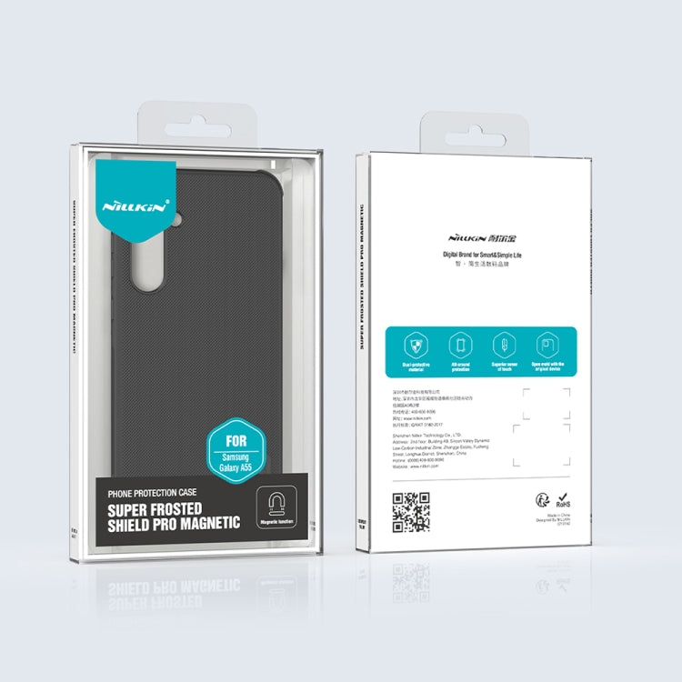 For Samsung Galaxy A55 NILLKIN Frosted Shield Pro Magnetic Phone Case(Black) - free shipping - PMC TechLife - Order now!