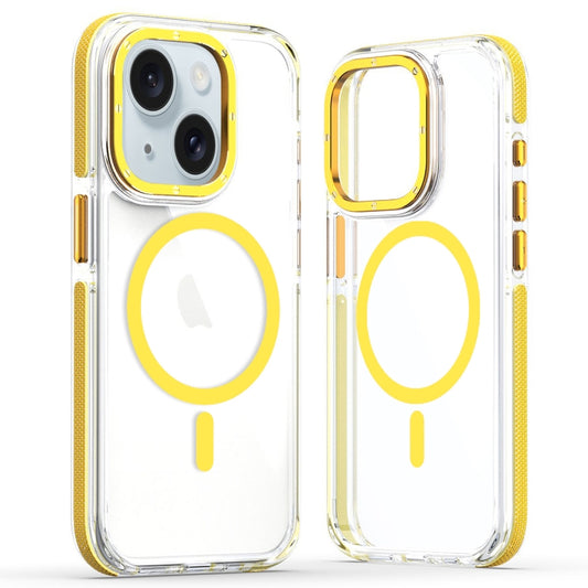 For iPhone 14 Dual-Color Clear Acrylic Hybrid TPU MagSafe Phone Case(Yellow) - iPhone 14 Cases by PMC Jewellery | Online Shopping South Africa | PMC Jewellery