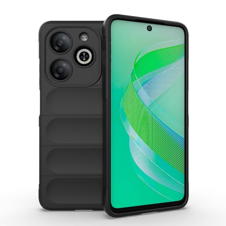 For Infinix Smart 8 Magic Shield TPU + Flannel Phone Case(Black) - Infinix Cases by PMC TechLife | Online Shopping South Africa | PMC TechLife | Buy Now Pay Later Mobicred