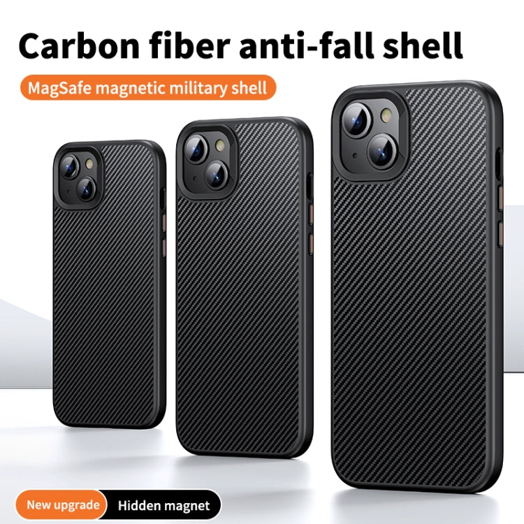 For iPhone 15 Plus MagSafe Kevlar Fiber Shockproof Phone Case(Black) - iPhone 15 Plus Cases by PMC TechLife | Online Shopping South Africa | PMC TechLife