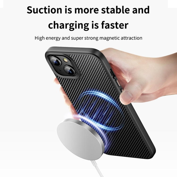For iPhone 15 Plus MagSafe Kevlar Fiber Shockproof Phone Case(Black) - iPhone 15 Plus Cases by PMC TechLife | Online Shopping South Africa | PMC TechLife