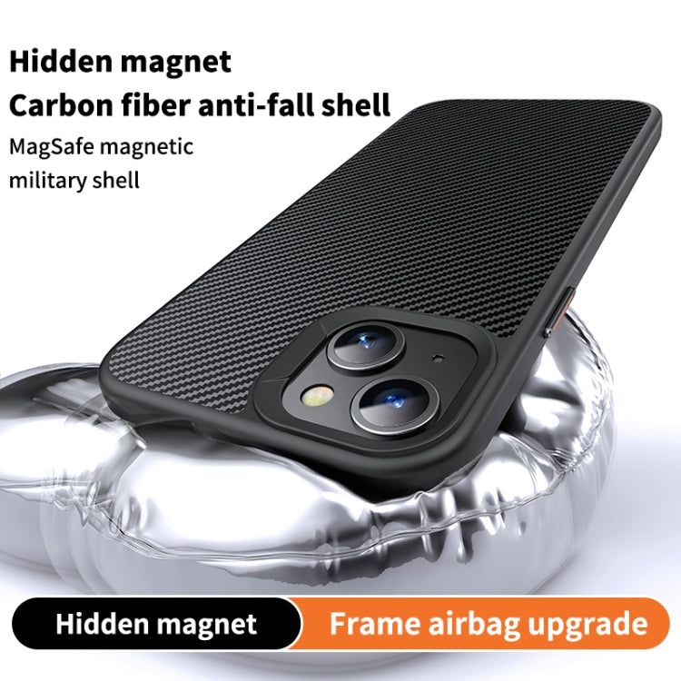 For iPhone 15 MagSafe Kevlar Fiber Shockproof Phone Case(Black) - iPhone 15 Cases by PMC TechLife | Online Shopping South Africa | PMC TechLife