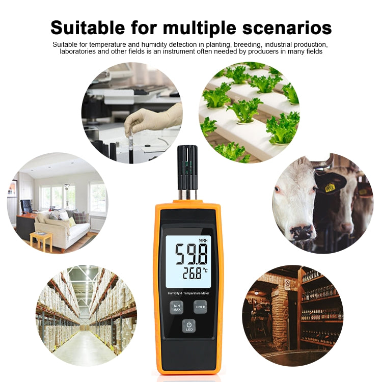 RZ852 Digital Temperature and Humidity Meter(Orange) - Thermostat & Thermometer by PMC TechLife | Online Shopping South Africa | PMC TechLife