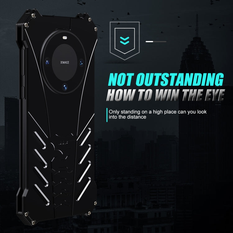 For Huawei Mate 60 Pro R-JUST Batman Metal Mobile Phone Protective Case(Black) - Huawei Cases by R-JUST | Online Shopping South Africa | PMC TechLife | Buy Now Pay Later Mobicred