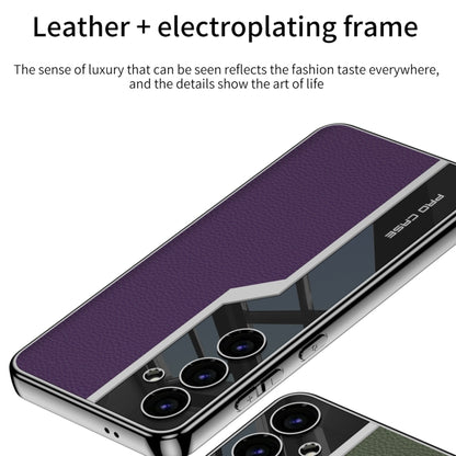 For For Samsung Galaxy S24+ 5G GKK Plating TPU + Leather Supercar Full Coverage Phone Case(Purple) - Galaxy S24+ 5G Cases by GKK | Online Shopping South Africa | PMC Jewellery | Buy Now Pay Later Mobicred