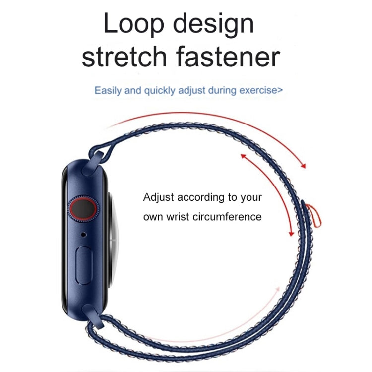 For Apple Watch Series 10 42mm / 9 41mm Loop Nylon Watch Band(Dark Navy) - free shipping - PMC TechLife - Order now!