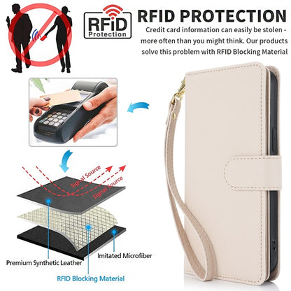 For iPhone 16 Multi-Card Wallet RFID Leather Phone Case(Apricot) - iPhone 16 Cases by PMC Jewellery | Online Shopping South Africa | PMC Jewellery | Buy Now Pay Later Mobicred