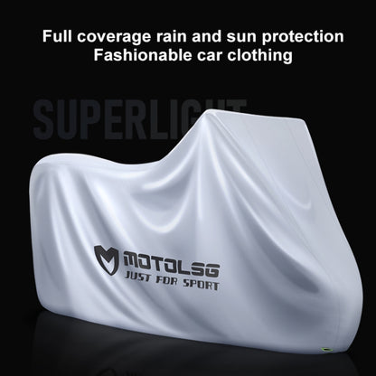 MOTOLSG Motorcycle Waterproof Sunproof Dustproof Thickening Cover, Size:XXXL(Silver Black) - Raincoat by MOTOLSG | Online Shopping South Africa | PMC Jewellery | Buy Now Pay Later Mobicred