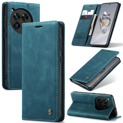 For OnePlus 12 CaseMe 013 Retro Frosted Flip Leather Phone Case(Blue) - OnePlus Cases by CaseMe | Online Shopping South Africa | PMC Jewellery | Buy Now Pay Later Mobicred