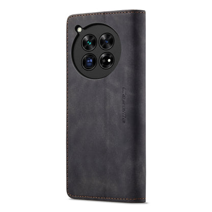 For OnePlus 12 CaseMe 013 Retro Frosted Flip Leather Phone Case(Black) - OnePlus Cases by CaseMe | Online Shopping South Africa | PMC Jewellery | Buy Now Pay Later Mobicred