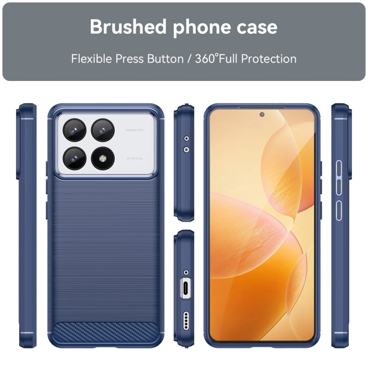 For Xiaomi Redmi K70 Brushed Texture Carbon Fiber TPU Phone Case(Blue) - K70 Cases by PMC Jewellery | Online Shopping South Africa | PMC Jewellery | Buy Now Pay Later Mobicred