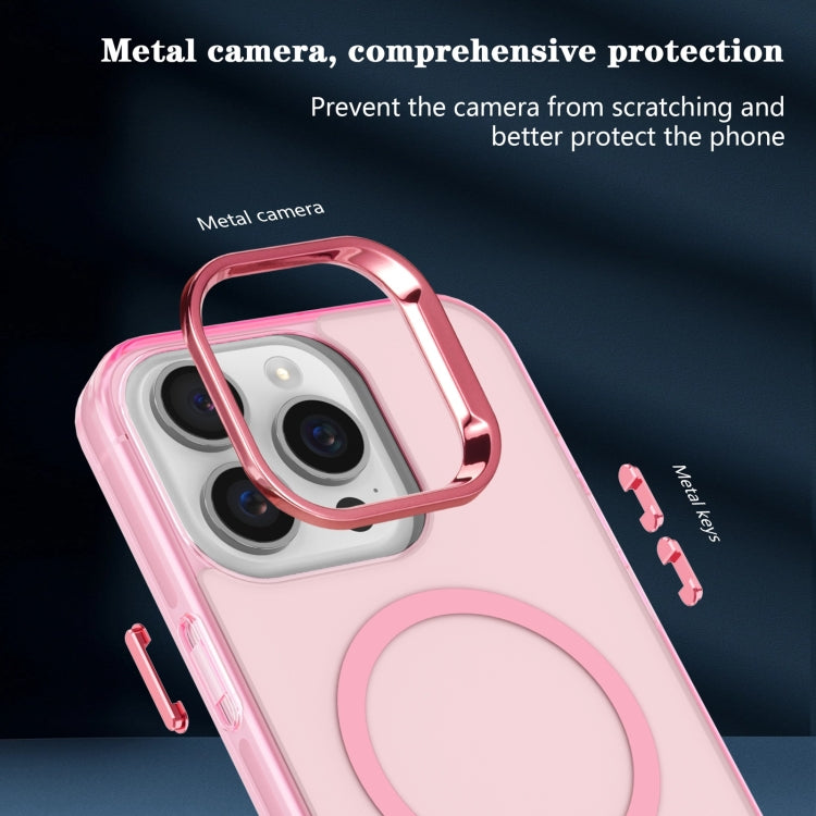 For iPhone 15 Pro Max Electroplated IMD Magsafe PC Hybrid TPU Phone Case(Pink) - iPhone 15 Pro Max Cases by PMC Jewellery | Online Shopping South Africa | PMC Jewellery