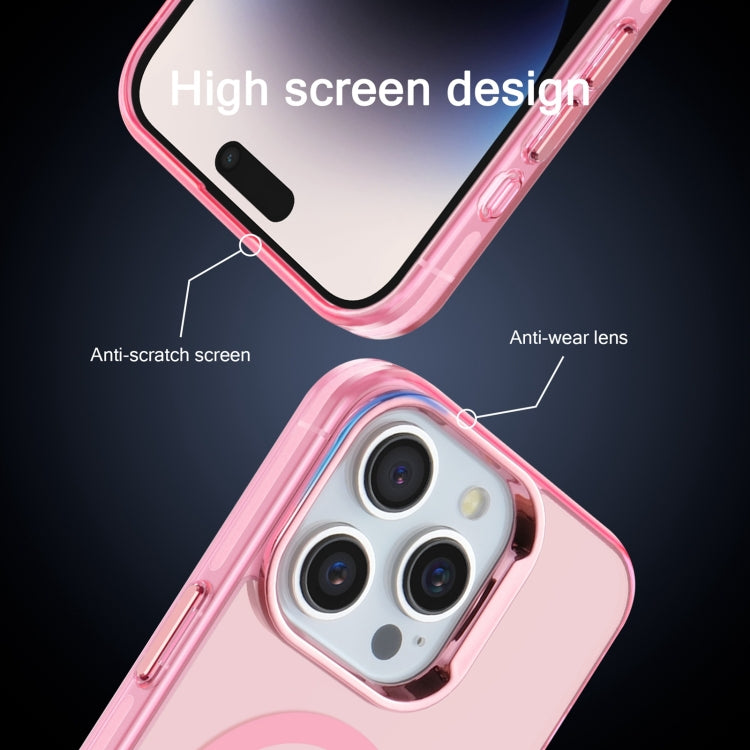 For iPhone 14 Pro Electroplated IMD Magsafe PC Hybrid TPU Phone Case(Pink) - iPhone 14 Pro Cases by PMC TechLife | Online Shopping South Africa | PMC TechLife