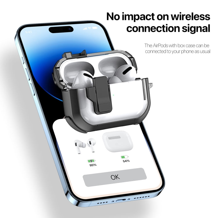 For AirPods Pro 2 DUX DUCIS PECN Series Split Two-color Transparent Earphone Case with Hook(White Black) - For AirPods Pro 2 by DUX DUCIS | Online Shopping South Africa | PMC Jewellery | Buy Now Pay Later Mobicred