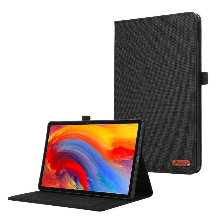 For Lenovo Tab M11 / Xiaoxin Pad 11 2024 Fabric Texture Horizontal Flip Leather Tablet Case(Black) - free shipping - PMC Jewellery - Order now!