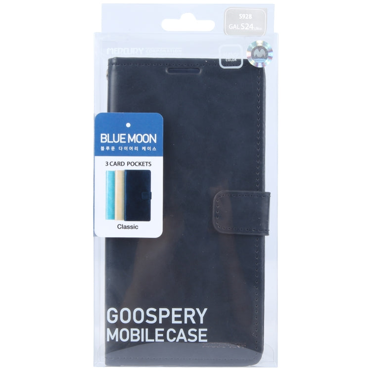 For Samsung Galaxy S24 Ultra 5G GOOSPERY BLUE MOON Crazy Horse Texture Leather Phone Case(Dark Blue) - Galaxy S24 Ultra 5G Cases by GOOSPERY | Online Shopping South Africa | PMC Jewellery | Buy Now Pay Later Mobicred