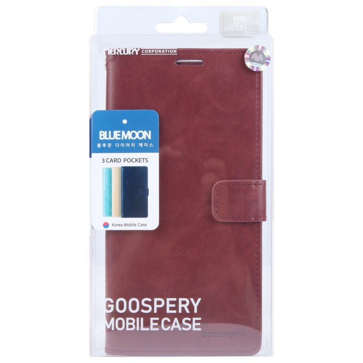 For Samsung Galaxy S24 Ultra 5G GOOSPERY BLUE MOON Crazy Horse Texture Leather Phone Case(Wine Red) - Galaxy S24 Ultra 5G Cases by GOOSPERY | Online Shopping South Africa | PMC Jewellery | Buy Now Pay Later Mobicred