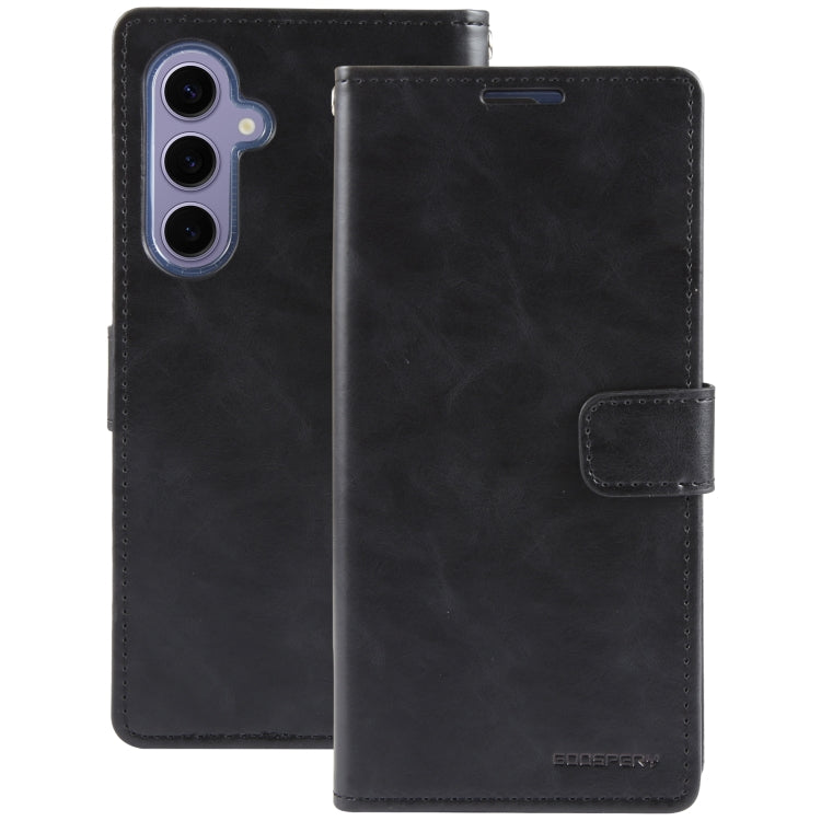 For Samsung Galaxy S24 5G GOOSPERY BLUE MOON Crazy Horse Texture Leather Phone Case(Black) - Galaxy S24 5G Cases by GOOSPERY | Online Shopping South Africa | PMC Jewellery | Buy Now Pay Later Mobicred