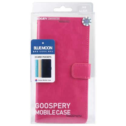 For Samsung Galaxy S24 5G GOOSPERY BLUE MOON Crazy Horse Texture Leather Phone Case(Rose Red) - Galaxy S24 5G Cases by GOOSPERY | Online Shopping South Africa | PMC Jewellery | Buy Now Pay Later Mobicred