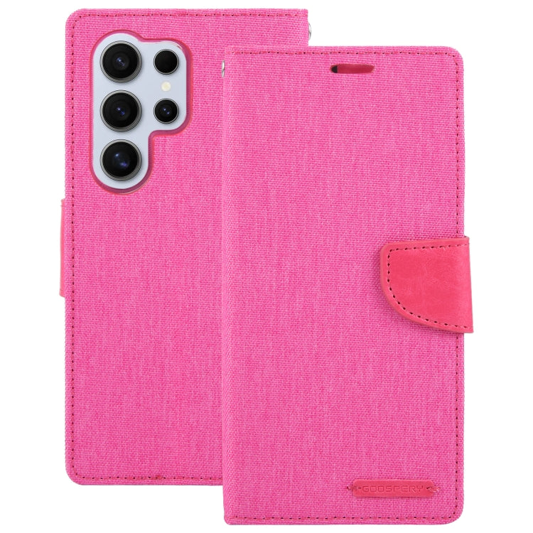 For Samsung Galaxy S24 Ultra 5G GOOSPERY CANVAS DIARY Fabric Texture Flip Leather Phone Case(Rose Red) - Galaxy S24 Ultra 5G Cases by GOOSPERY | Online Shopping South Africa | PMC Jewellery | Buy Now Pay Later Mobicred