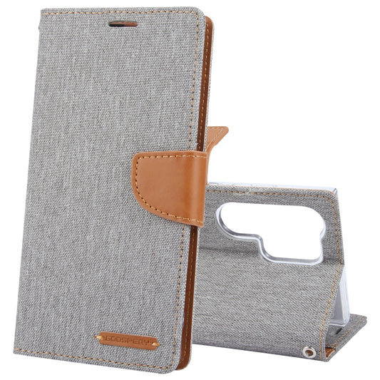 For Samsung Galaxy S24 Ultra 5G GOOSPERY CANVAS DIARY Fabric Texture Flip Leather Phone Case(Grey) - Galaxy S24 Ultra 5G Cases by GOOSPERY | Online Shopping South Africa | PMC Jewellery | Buy Now Pay Later Mobicred