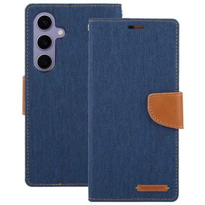 For Samsung Galaxy S24 5G GOOSPERY CANVAS DIARY Fabric Texture Flip Leather Phone Case(Navy Blue) - Galaxy S24 5G Cases by GOOSPERY | Online Shopping South Africa | PMC Jewellery | Buy Now Pay Later Mobicred