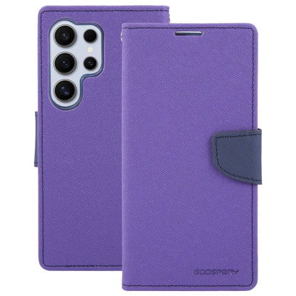 For Samsung Galaxy S24 Ultra 5G GOOSPERY FANCY DIARY Cross Texture Leather Phone Case(Purple) - Galaxy S24 Ultra 5G Cases by GOOSPERY | Online Shopping South Africa | PMC Jewellery | Buy Now Pay Later Mobicred