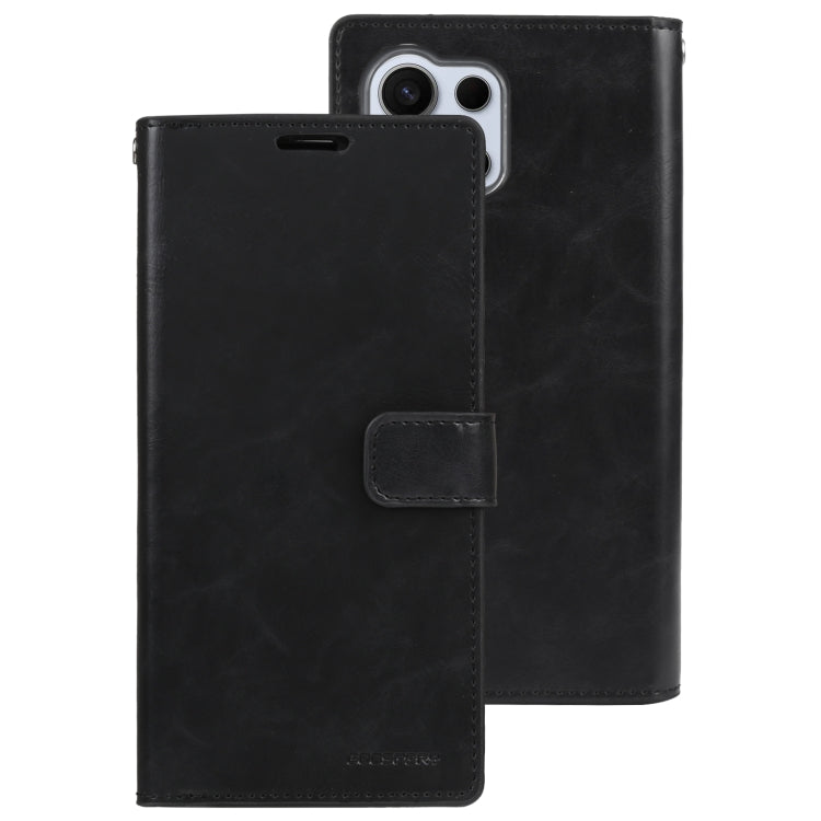 For Samsung Galaxy S24 Ultra 5G GOOSPERY MANSOOR DIARY 9 Card Slots Leather Phone Case(Black) - Galaxy S24 Ultra 5G Cases by GOOSPERY | Online Shopping South Africa | PMC Jewellery | Buy Now Pay Later Mobicred