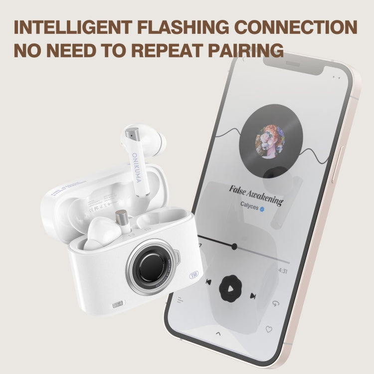 ONIKUMA T18 Bluetooth 5.3 Wireless Earphone(White) - free shipping - PMC Jewellery - Order now!