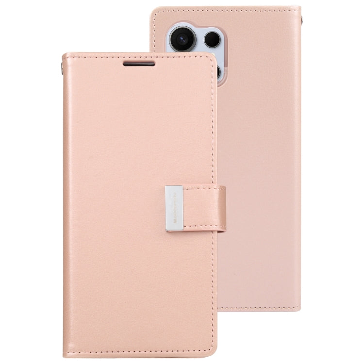 For Samsung Galaxy S24 Ultra 5G GOOSPERY RICH DIARY Crazy Horse Texture Leather Phone Case(Rose Gold) - Galaxy S24 Ultra 5G Cases by GOOSPERY | Online Shopping South Africa | PMC Jewellery | Buy Now Pay Later Mobicred