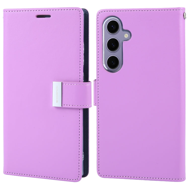 For Samsung Galaxy S24+ 5G GOOSPERY RICH DIARY Crazy Horse Texture Leather Phone Case(Purple) - Galaxy S24+ 5G Cases by GOOSPERY | Online Shopping South Africa | PMC Jewellery | Buy Now Pay Later Mobicred