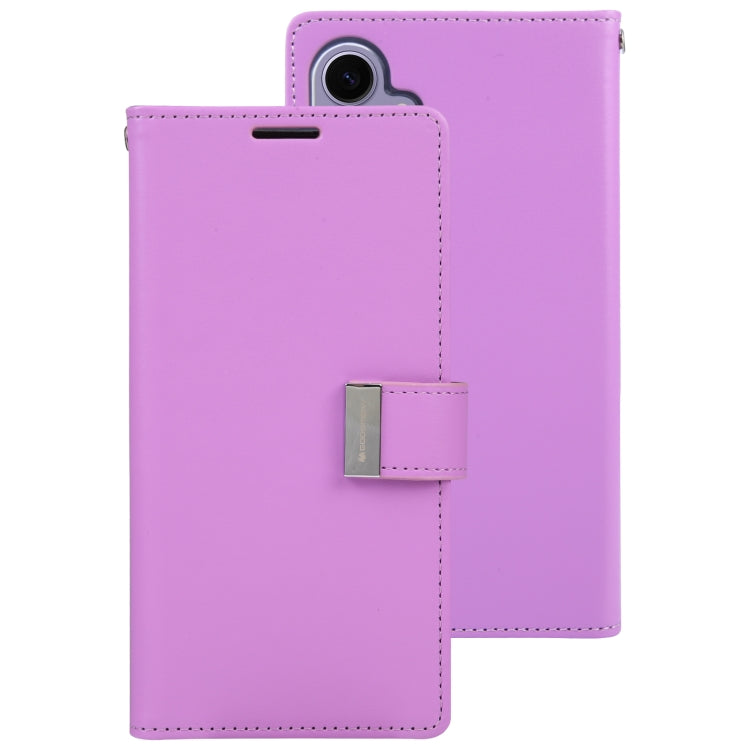 For Samsung Galaxy S24+ 5G GOOSPERY RICH DIARY Crazy Horse Texture Leather Phone Case(Purple) - Galaxy S24+ 5G Cases by GOOSPERY | Online Shopping South Africa | PMC Jewellery | Buy Now Pay Later Mobicred