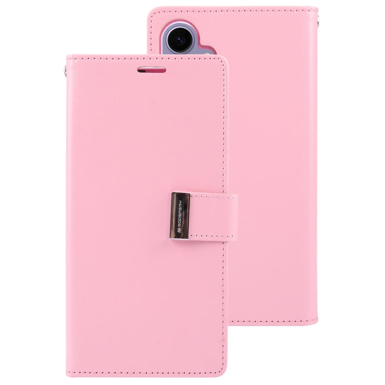 For Samsung Galaxy S24+ 5G GOOSPERY RICH DIARY Crazy Horse Texture Leather Phone Case(Pink) - Galaxy S24+ 5G Cases by GOOSPERY | Online Shopping South Africa | PMC Jewellery | Buy Now Pay Later Mobicred