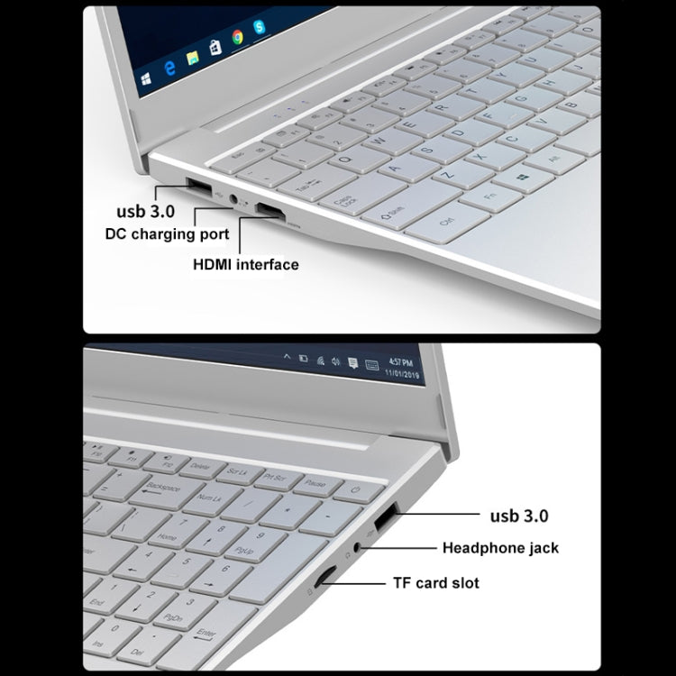 V8 15.6 inch Ultrathin Laptop, 12GB+512GB, Windows 10 Intel Jasper Lake N5095 Quad Core(Silver) - Others by PMC Jewellery | Online Shopping South Africa | PMC Jewellery