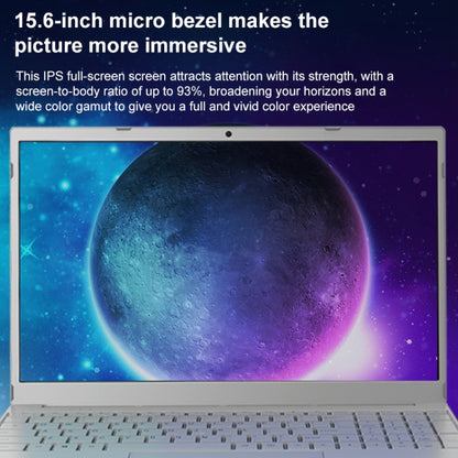 V8 15.6 inch Ultrathin Laptop, 12GB+256GB, Windows 10 Intel Jasper Lake N5095 Quad Core(Silver) - Others by PMC Jewellery | Online Shopping South Africa | PMC Jewellery