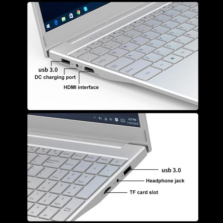 V8 15.6 inch Ultrathin Laptop, 16GB+256GB, Windows 10 Intel Jasper Lake N5095 Quad Core(Metal Gray) - Others by PMC Jewellery | Online Shopping South Africa | PMC Jewellery