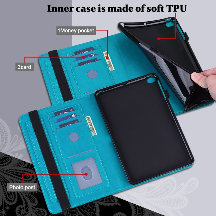 For Lenovo Tab M11 / Xiaoxin Pad 11 2024 Lace Flower Embossing Pattern Leather Tablet Case(Blue) - Lenovo by PMC Jewellery | Online Shopping South Africa | PMC Jewellery | Buy Now Pay Later Mobicred