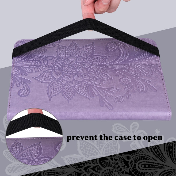 For Lenovo Tab M11 / Xiaoxin Pad 11 2024 Lace Flower Embossing Pattern Leather Tablet Case(Purple) - Lenovo by PMC Jewellery | Online Shopping South Africa | PMC Jewellery | Buy Now Pay Later Mobicred