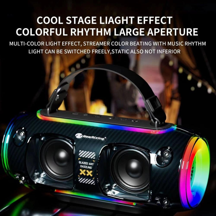 New Rixing NR8806 Portable Outdoor Wireless Bluetooth Speaker RGB Colorful Subwoofer, Style:Without Mic(Blue) - Desktop Speaker by NewRixing | Online Shopping South Africa | PMC Jewellery | Buy Now Pay Later Mobicred