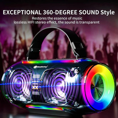 New Rixing NR8806 Portable Outdoor Wireless Bluetooth Speaker RGB Colorful Subwoofer, Style:Dual Mic(Blue) - Desktop Speaker by NewRixing | Online Shopping South Africa | PMC Jewellery | Buy Now Pay Later Mobicred