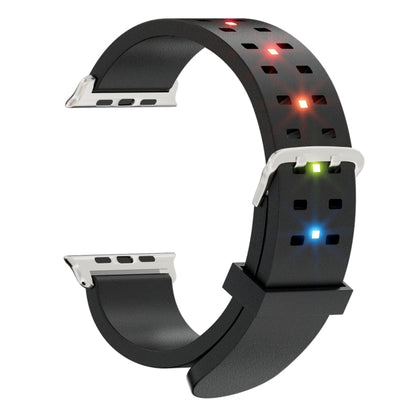 For Apple Watch SE 2023 40mm Luminous Colorful Light Silicone Watch Band(Black) - Watch Bands by PMC Jewellery | Online Shopping South Africa | PMC Jewellery