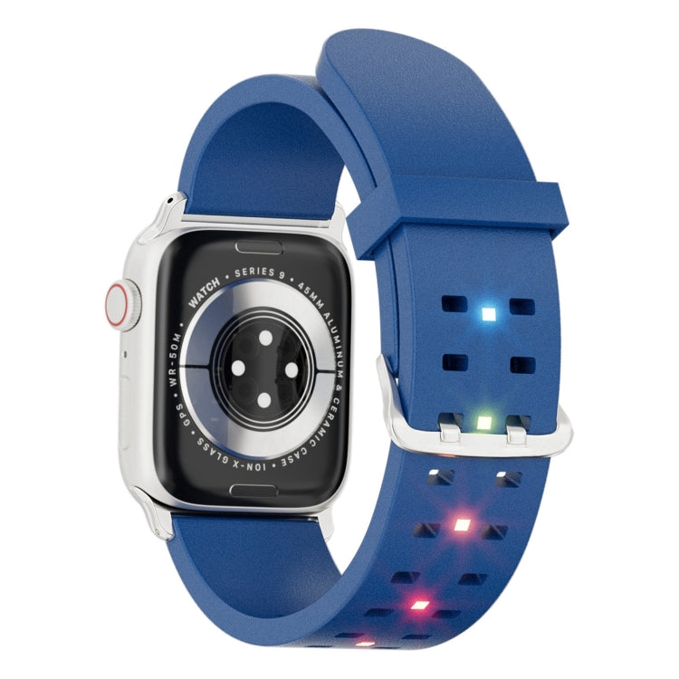 For Apple Watch SE 2023 40mm Luminous Colorful Light Silicone Watch Band(Blue) - Watch Bands by PMC Jewellery | Online Shopping South Africa | PMC Jewellery