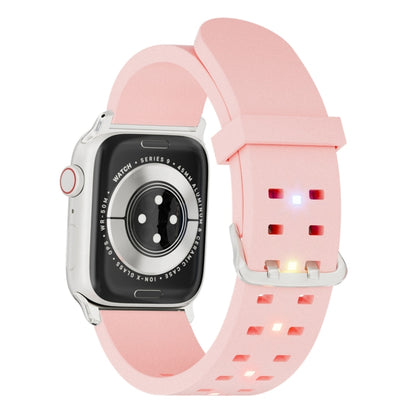 For Apple Watch Series 3 38mm Luminous Colorful Light Silicone Watch Band(Pink) - Watch Bands by PMC Jewellery | Online Shopping South Africa | PMC Jewellery