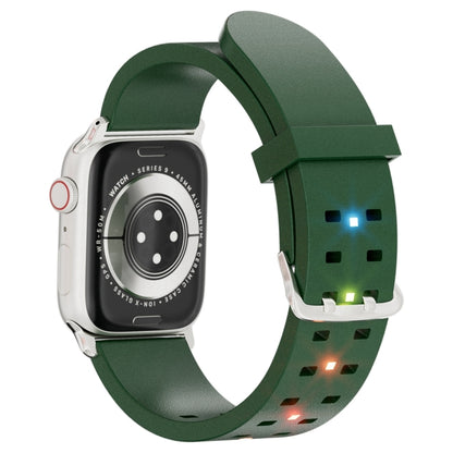 For Apple Watch 38mm Luminous Colorful Light Silicone Watch Band(Green) - Watch Bands by PMC Jewellery | Online Shopping South Africa | PMC Jewellery