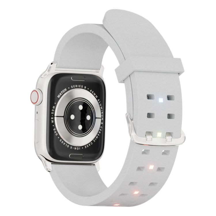 For Apple Watch 38mm Luminous Colorful Light Silicone Watch Band(Light Grey) - Watch Bands by PMC Jewellery | Online Shopping South Africa | PMC Jewellery