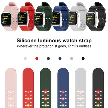 For Apple Watch Ultra 49mm Luminous Colorful Light Silicone Watch Band(Black) - Watch Bands by PMC Jewellery | Online Shopping South Africa | PMC Jewellery