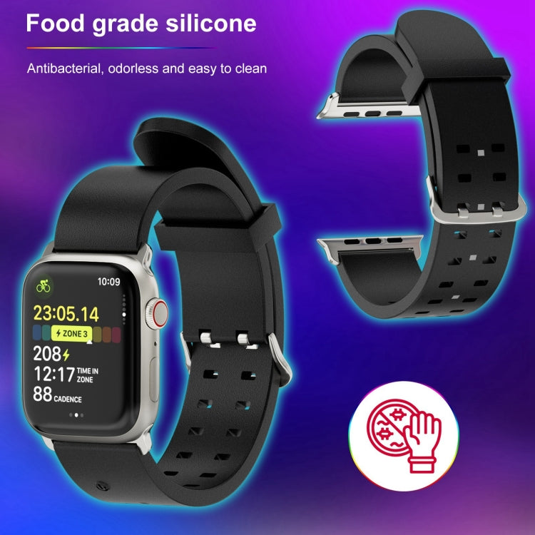 For Apple Watch 42mm Luminous Colorful Light Silicone Watch Band(Light Grey) - Watch Bands by PMC TechLife | Online Shopping South Africa | PMC TechLife