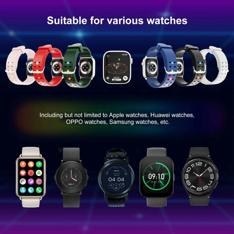 For Apple Watch 42mm Luminous Colorful Light Silicone Watch Band(Light Grey) - Watch Bands by PMC TechLife | Online Shopping South Africa | PMC TechLife